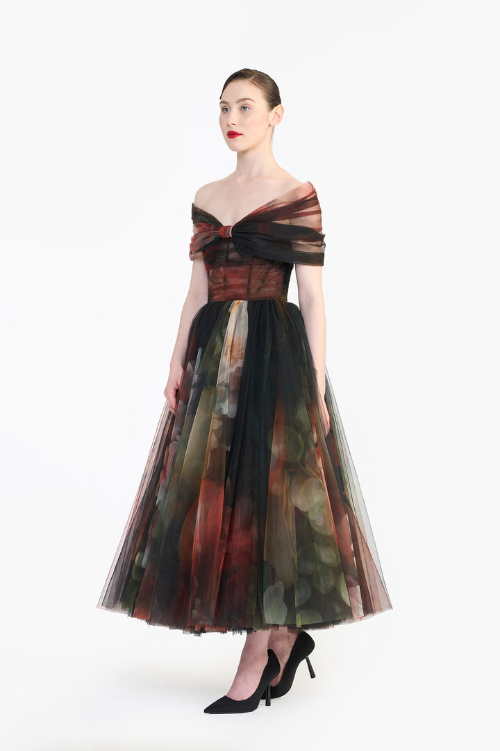SCULPTED DRAPED MIDI