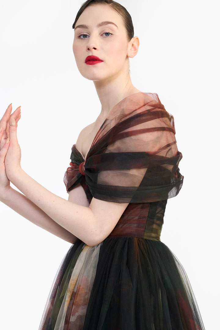 SCULPTED DRAPED MIDI