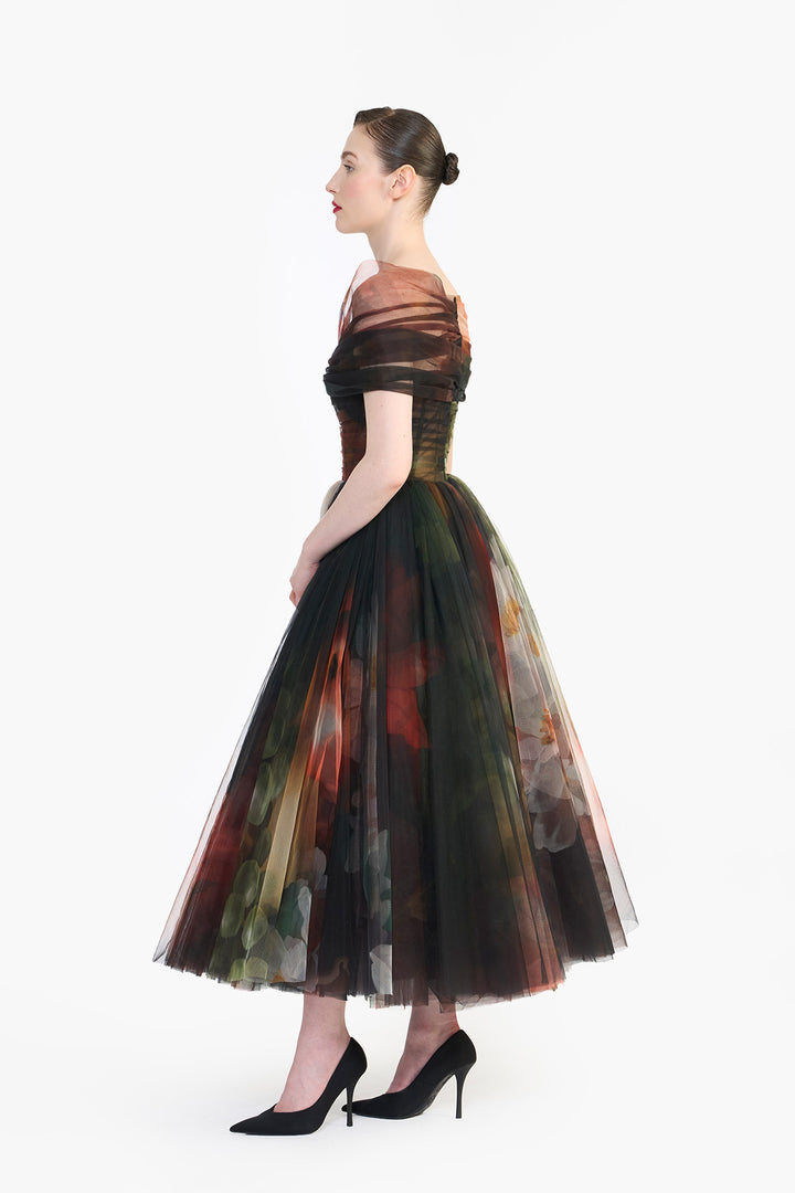 SCULPTED DRAPED MIDI