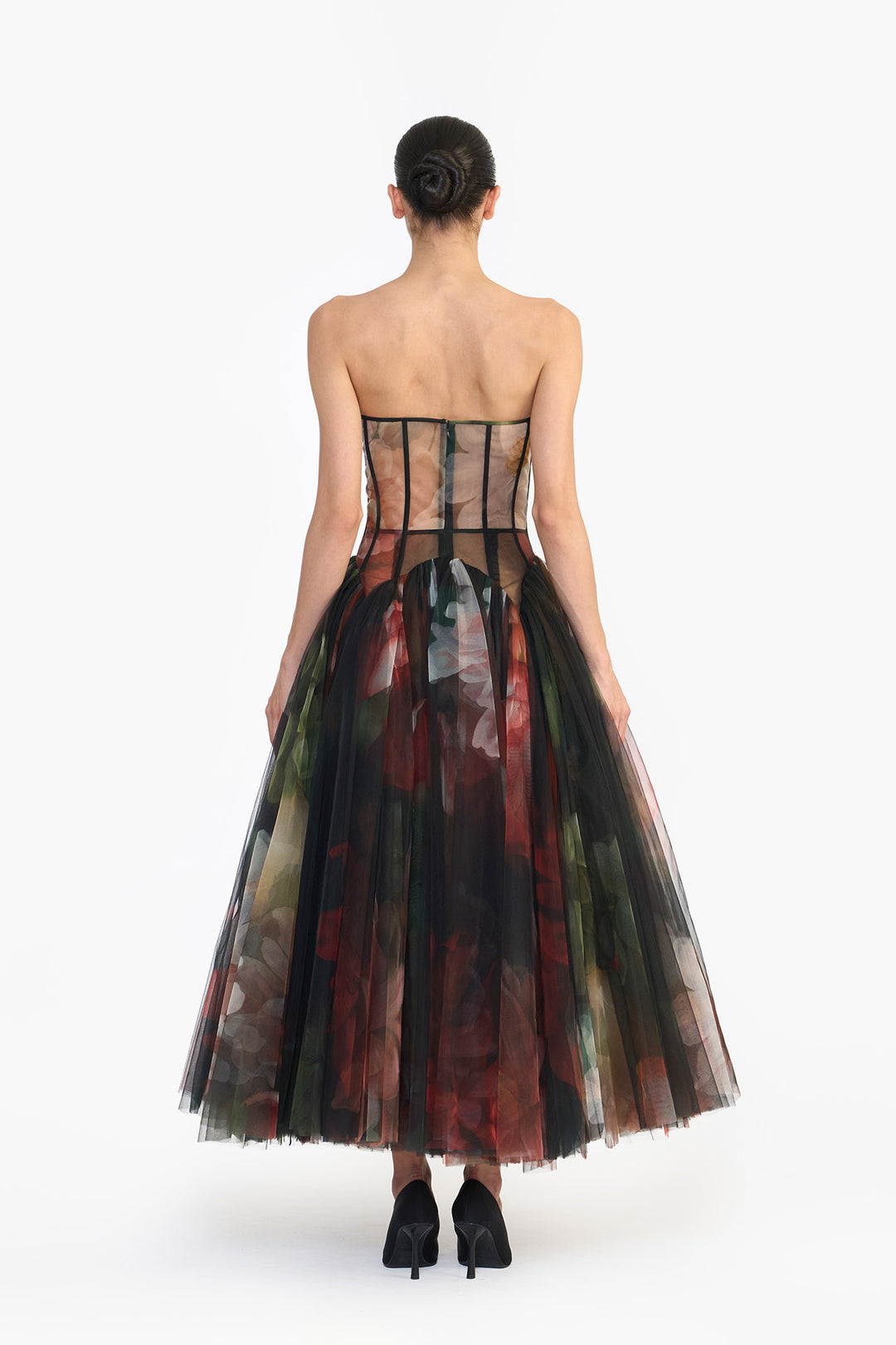 DROP WAISTED CORSETED MIDI