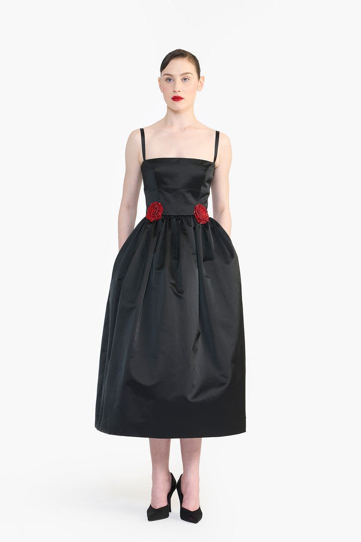MIDI DRESS WITH ROSE FLOWER