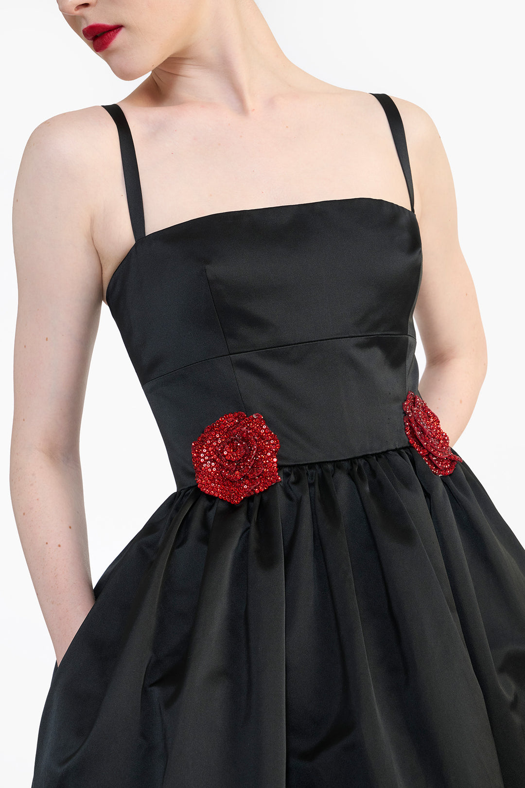 MIDI DRESS WITH ROSE FLOWER