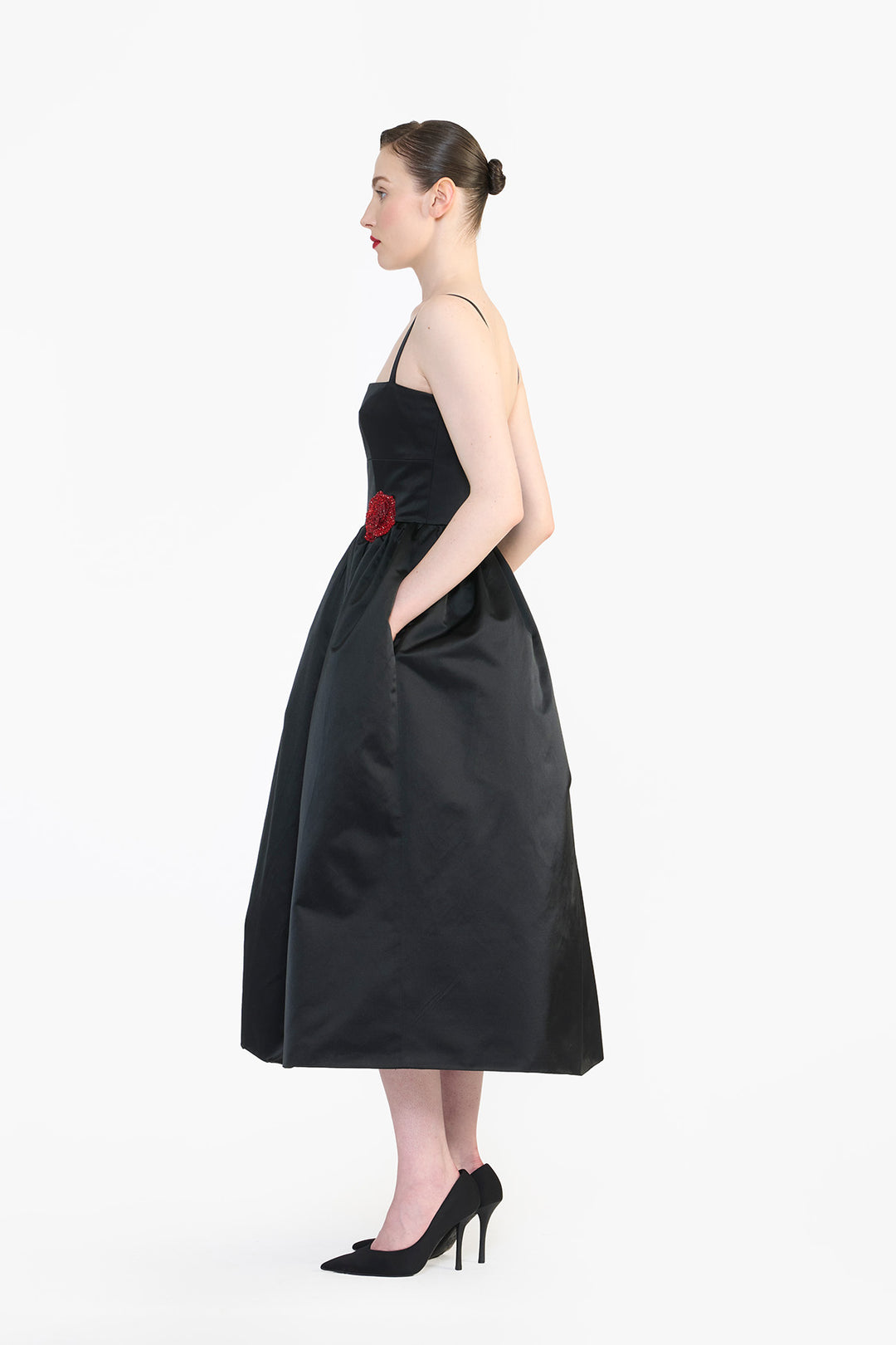 MIDI DRESS WITH ROSE FLOWER