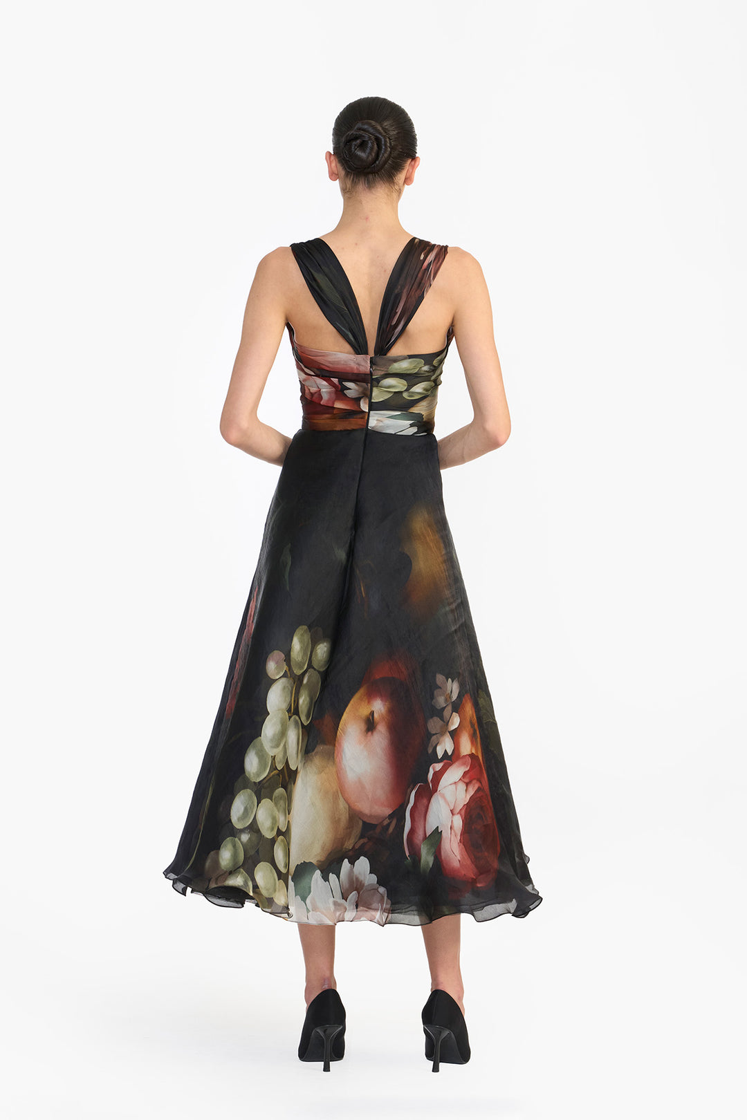 DRAPED BUSTIER FLAT MIDI