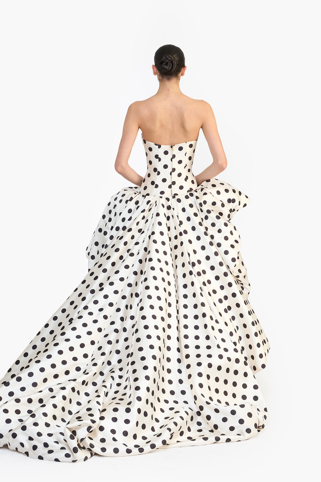 DROP-WAISTED HIGH LOW GOWN