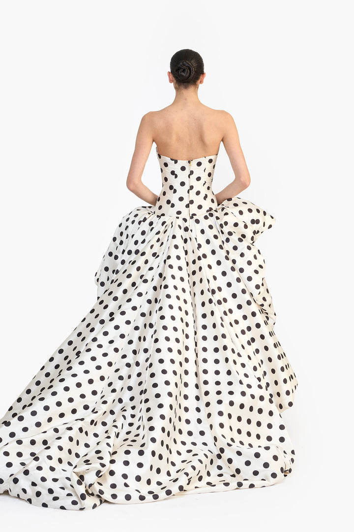 DROP-WAISTED HIGH LOW GOWN