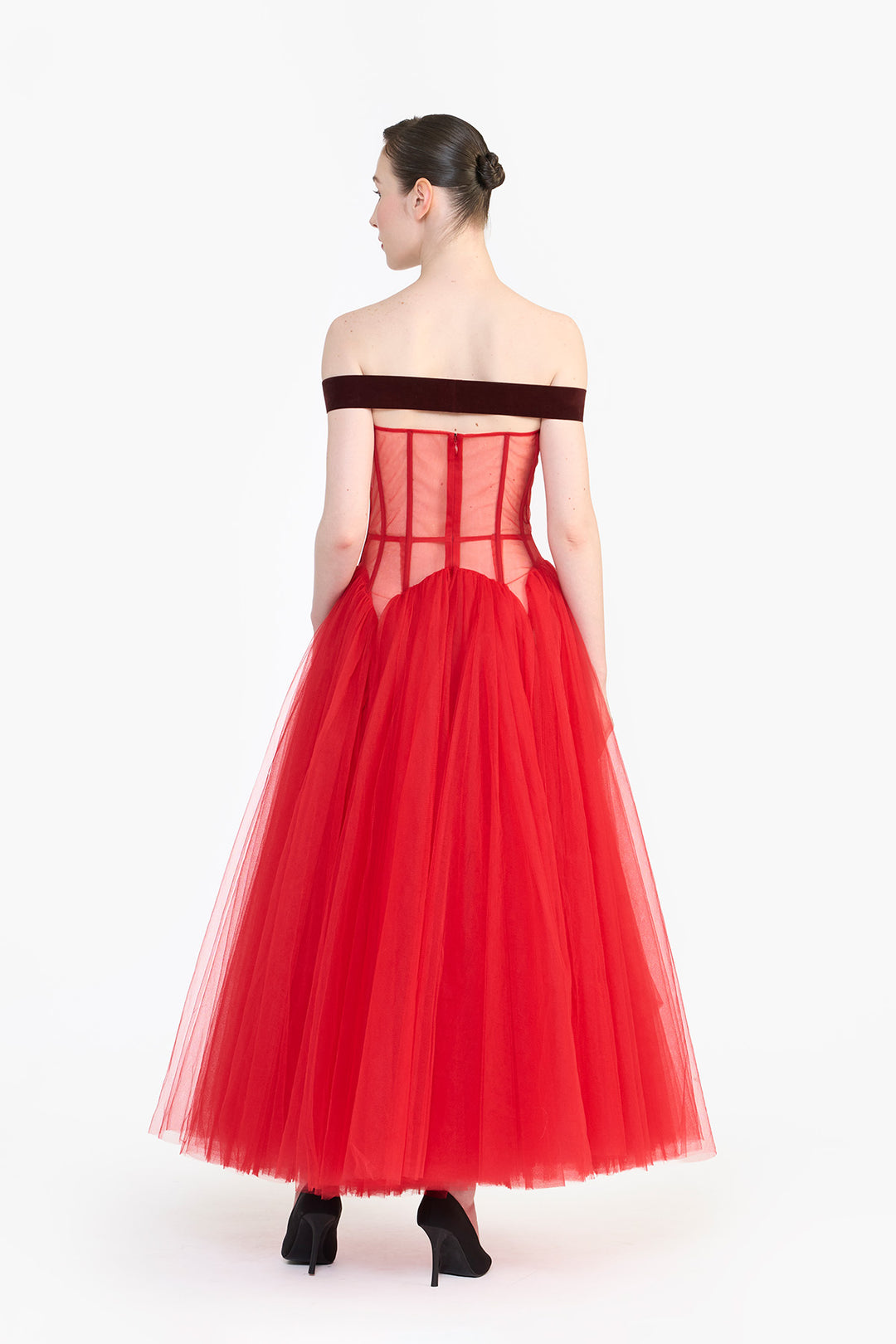 DROP WAISTED CORSETED MIDI