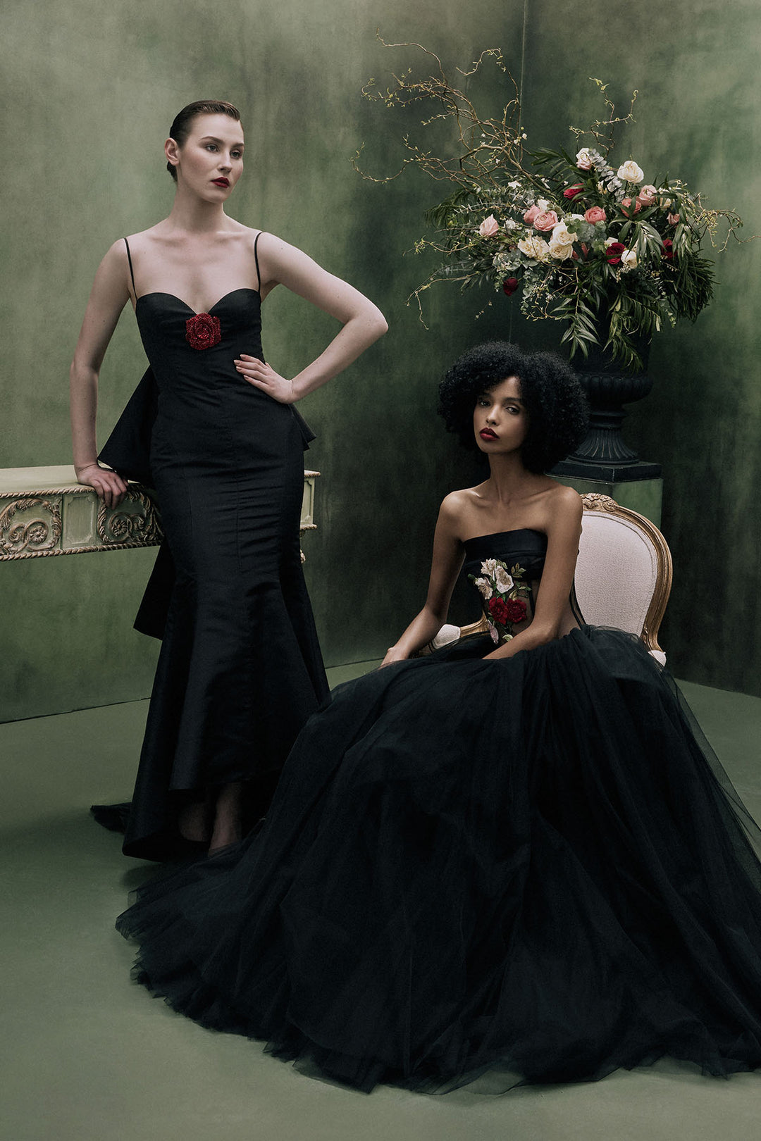 PLUNGING V NECK GOWN
