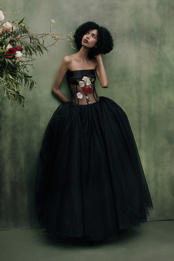 DROP WAISTED TEA LENGTH DRESS