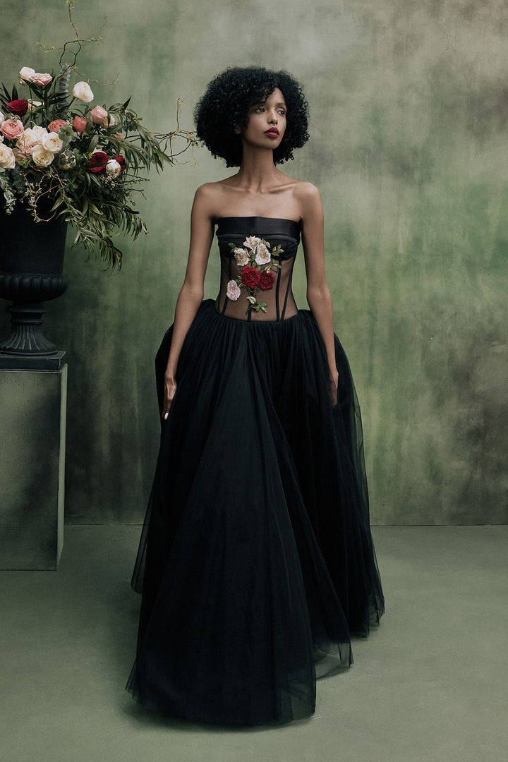 DROP WAISTED TEA LENGTH DRESS