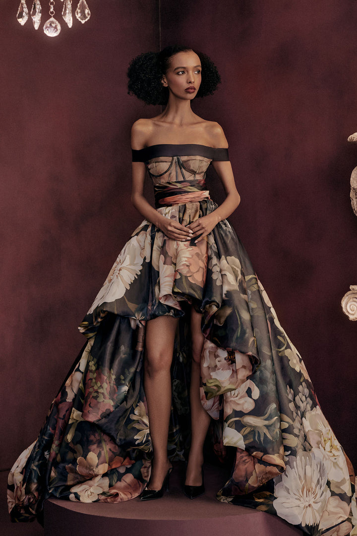 HIGH LOW BALLOON GOWN