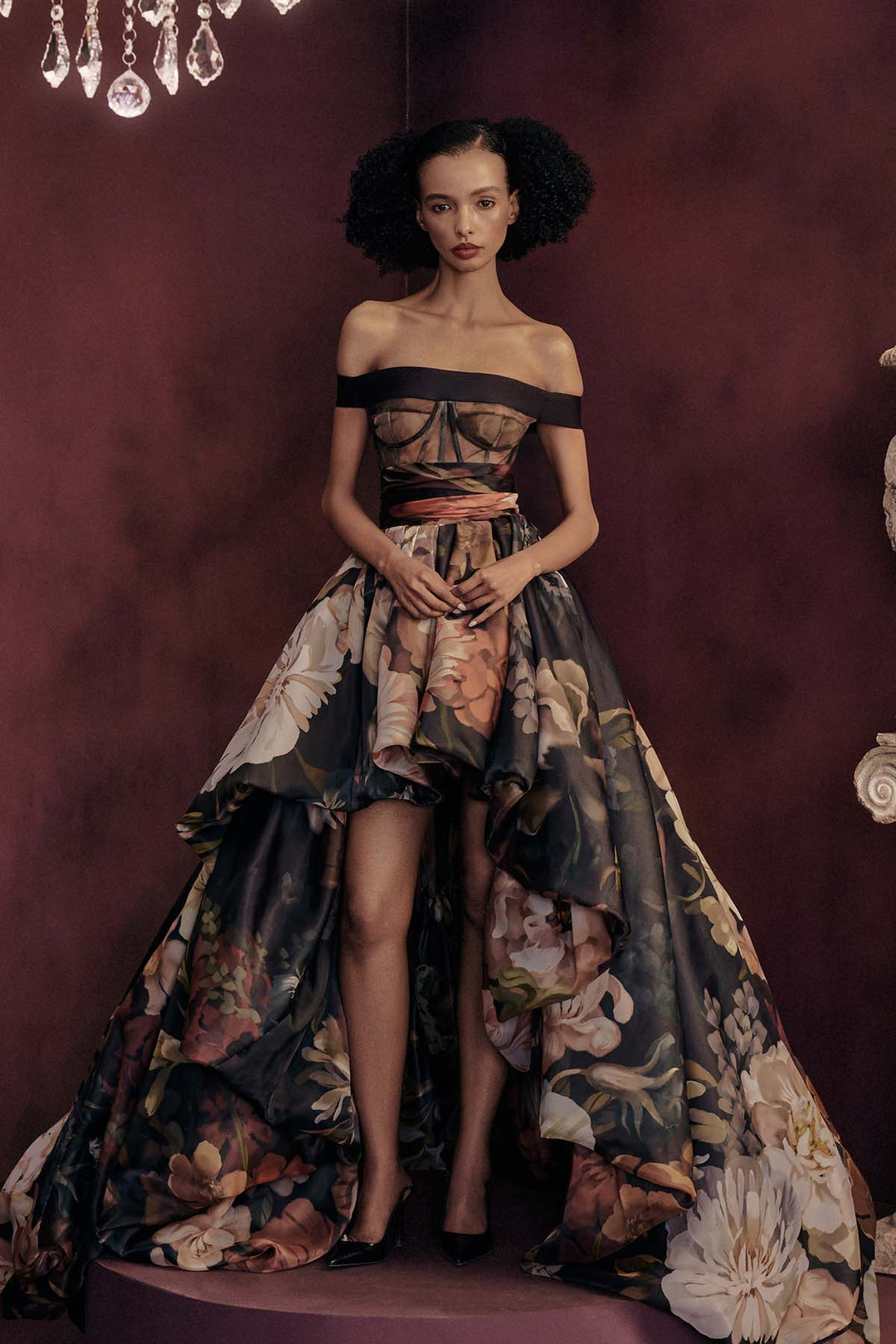 HIGH LOW BALLOON GOWN