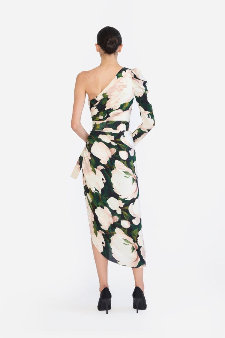 ONE SHOULDER RUCHED PENCIL DRESS