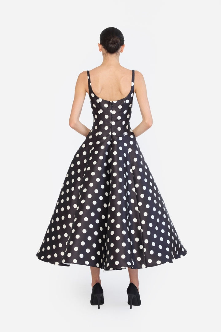 PANELLED FLARED MIDI