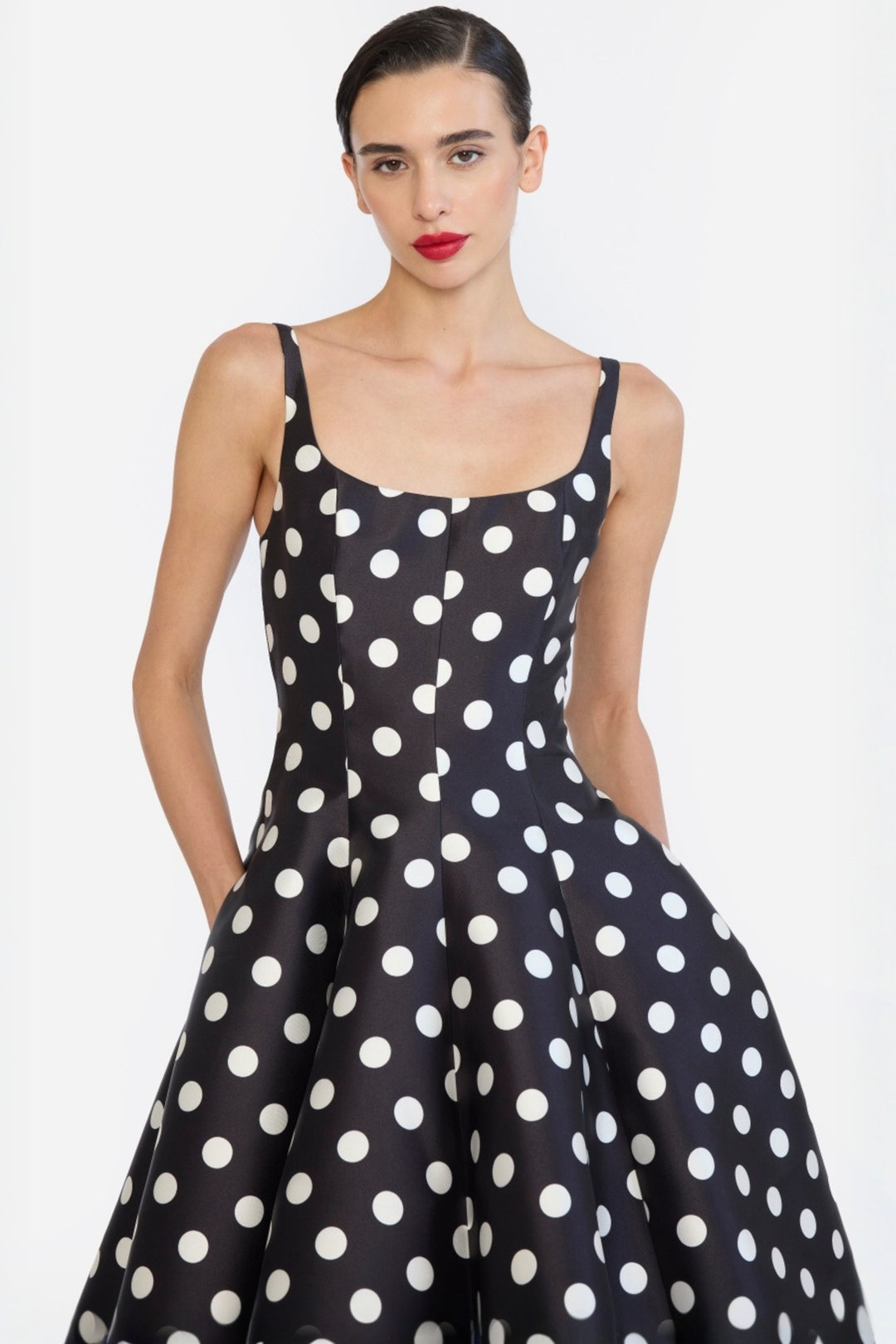 PANELLED FLARED MIDI