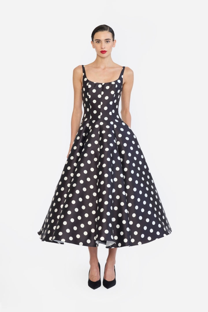 PANELLED FLARED MIDI