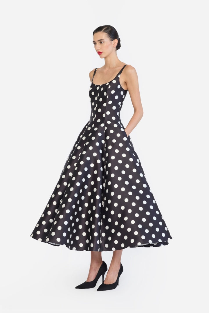 PANELLED FLARED MIDI