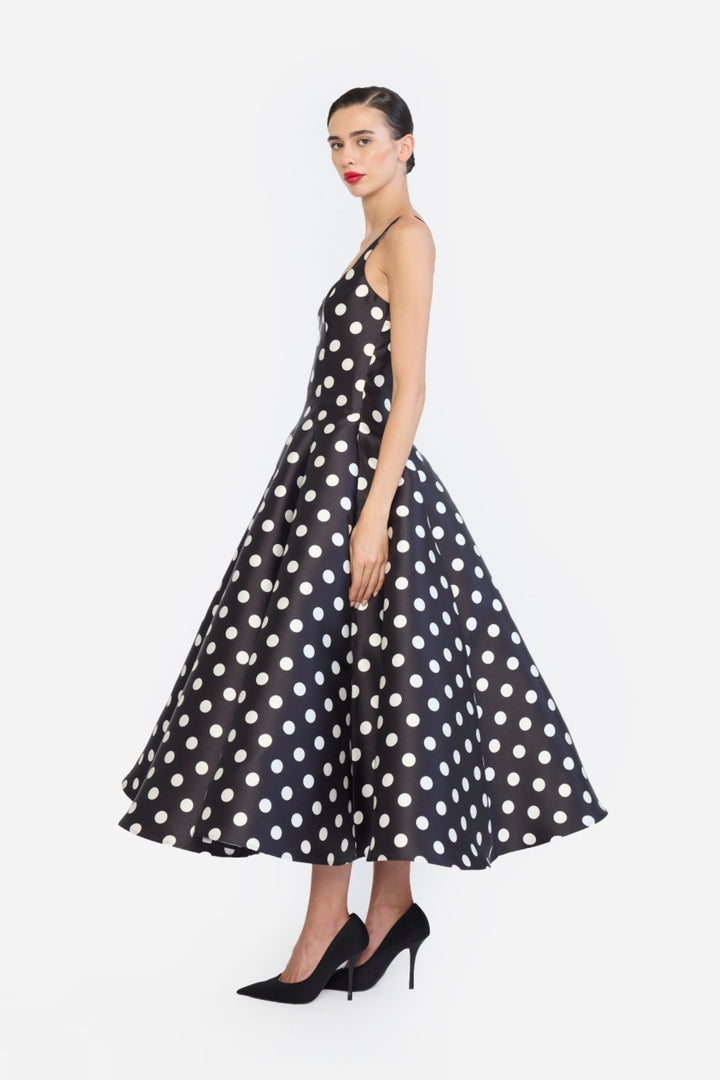 PANELLED FLARED MIDI