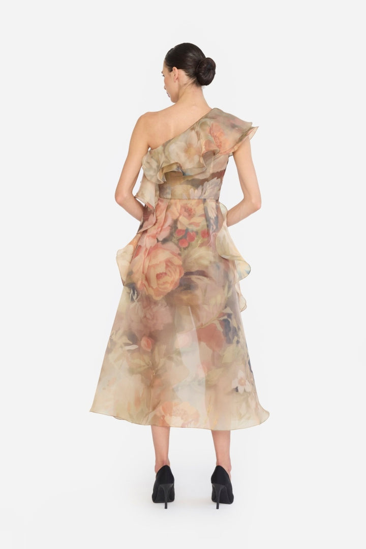 ONE SHOULDER RUFFLE DRESS