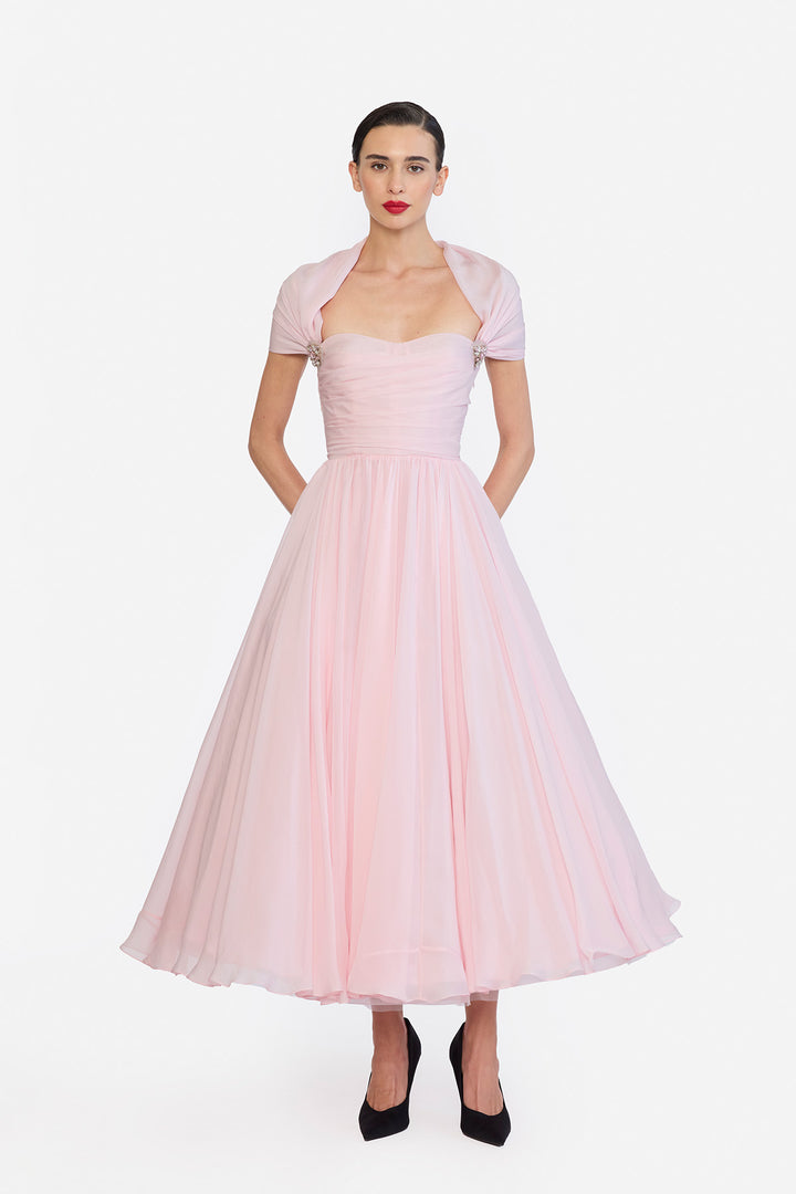 CORSETED DRAPED MIDI