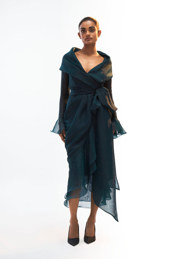 Shawl Collar Wrap Dress
