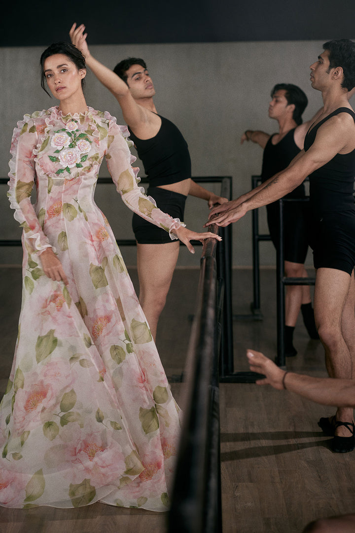 Pink Indian Rose Angrakha