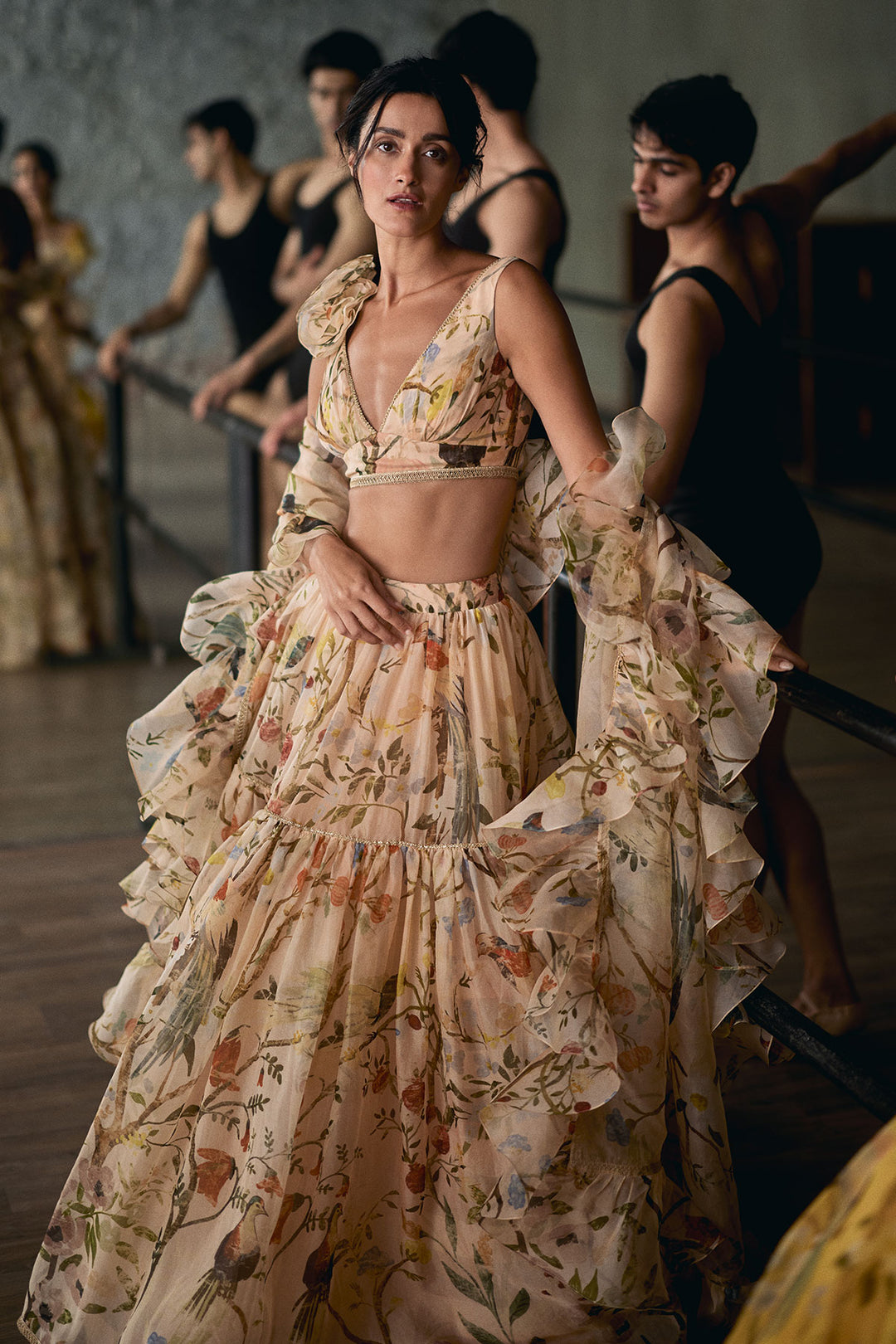 Peach Chinoiserie Lehenga