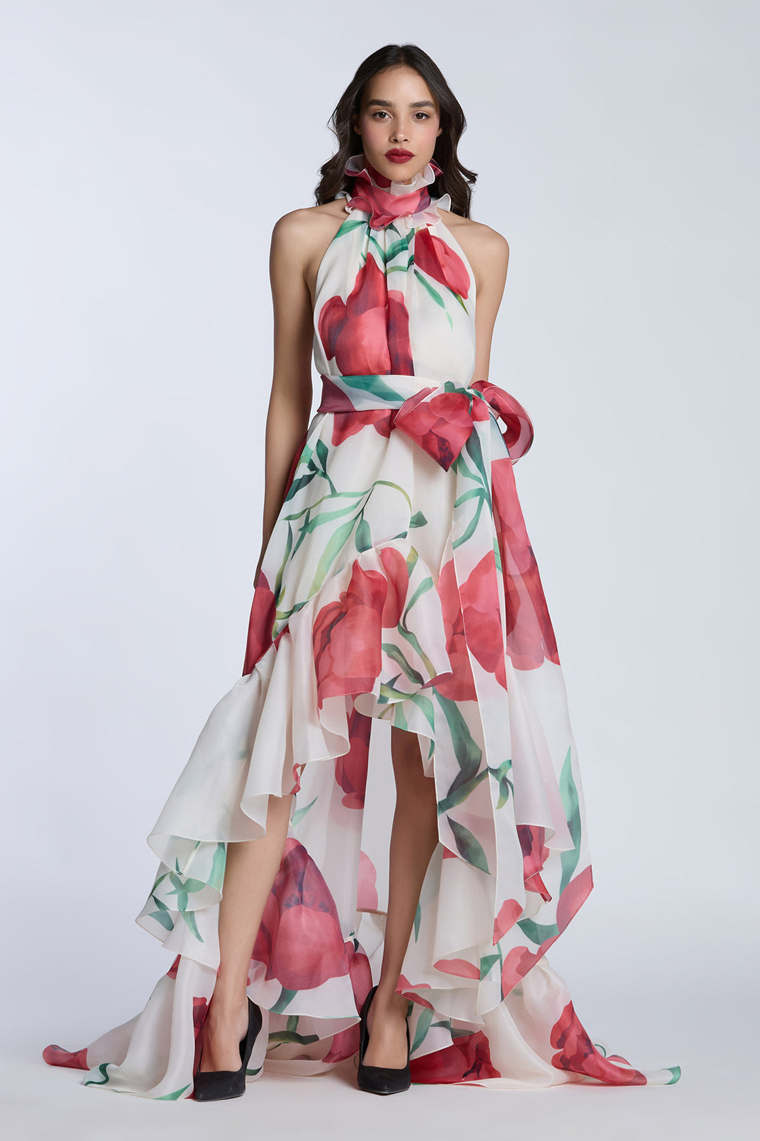 halter trapeze dress Ombre Halter Trapeze Midi Dress (Pink) L
