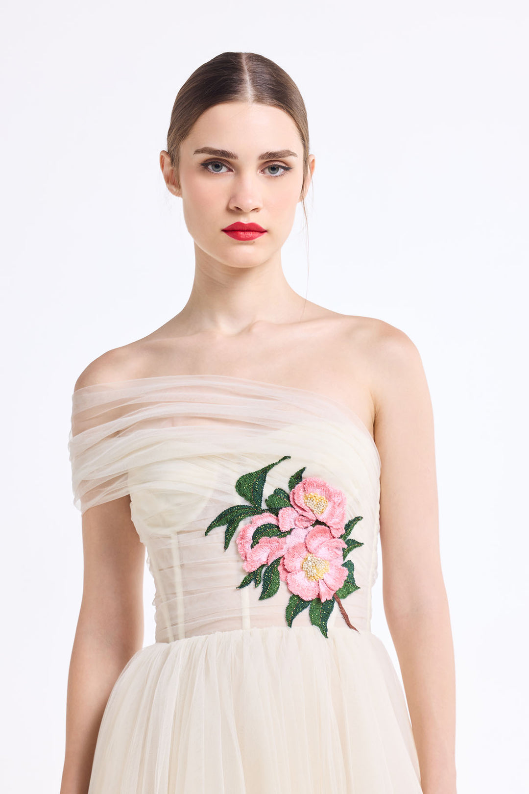 ONE SHOULDER DRAPED MIDI