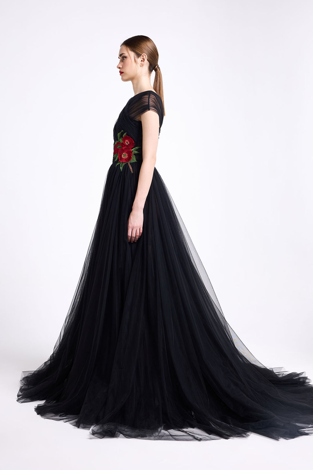 CRISS-CROSS HALTER NECK GOWN