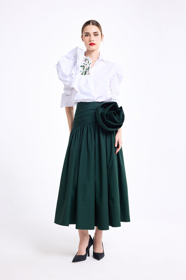 POUF SLEEVES RUFFLED SHIRT