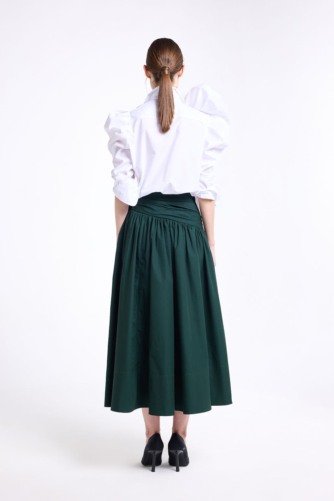 DRAPED SKIRT WITH FLOWER