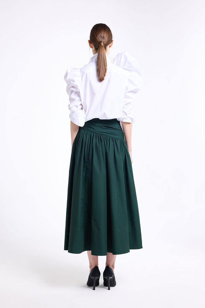 DRAPED SKIRT WITH FLOWER