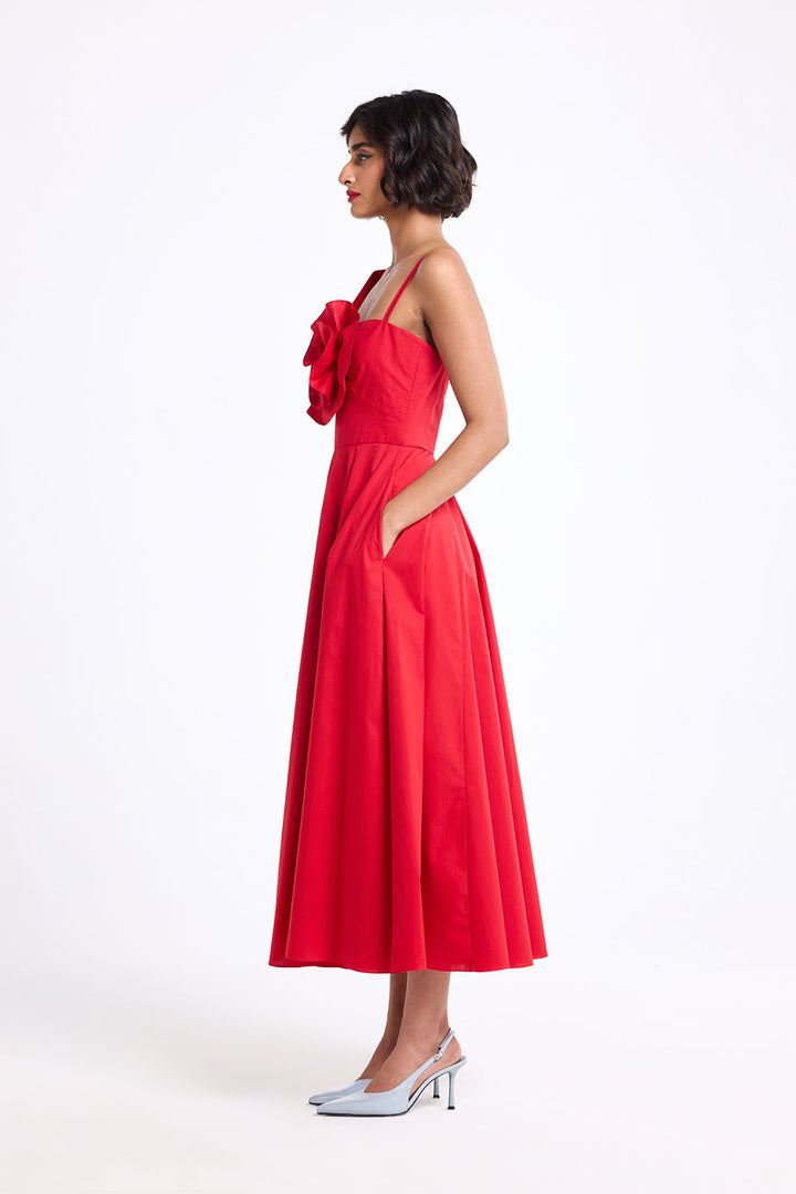 ONE SHOULDER RUFFLED DRESS