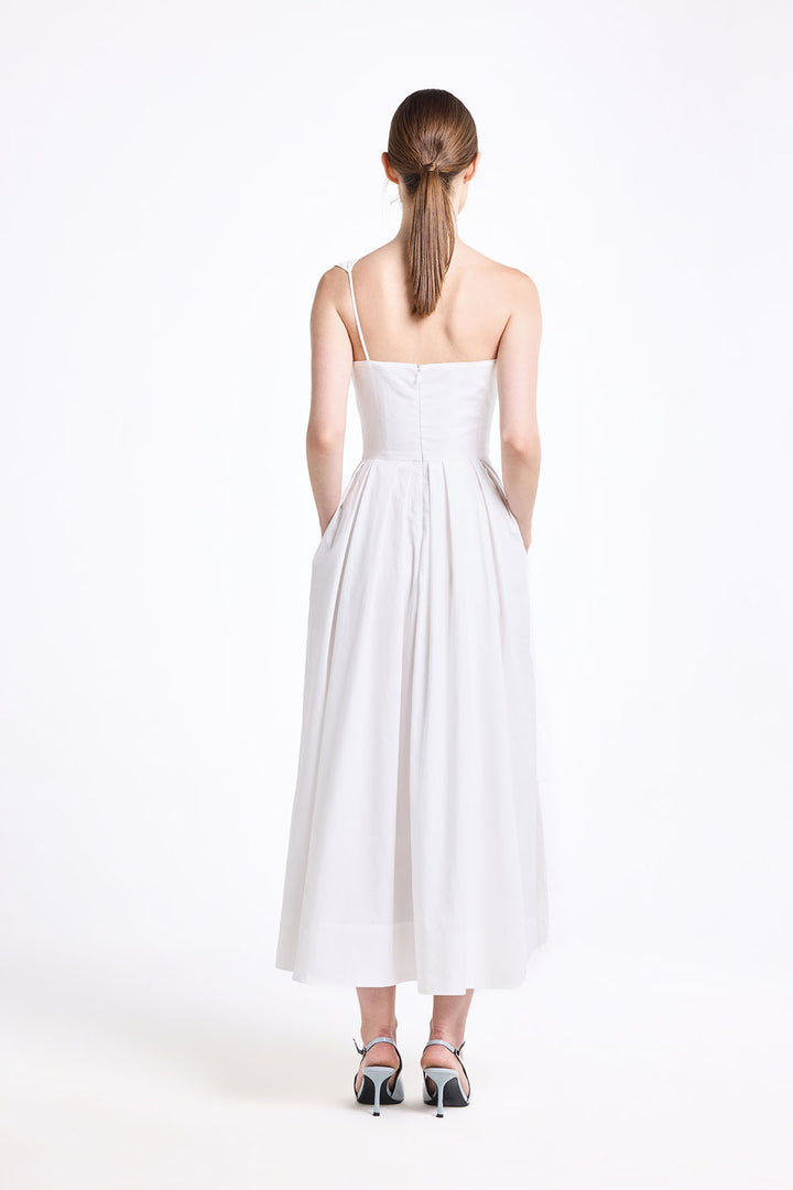ONE SHOULDER DRAPED MIDI