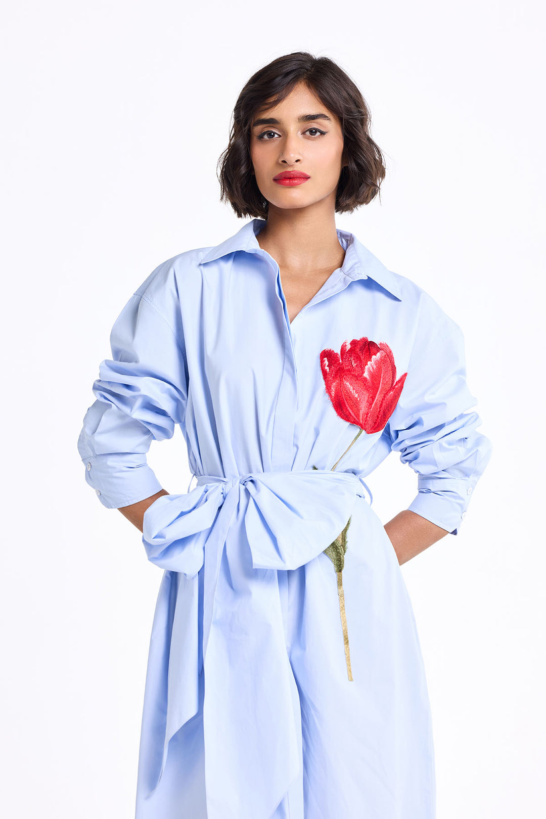 OVERSIZED TEA LENGTH SHIRT DRESS