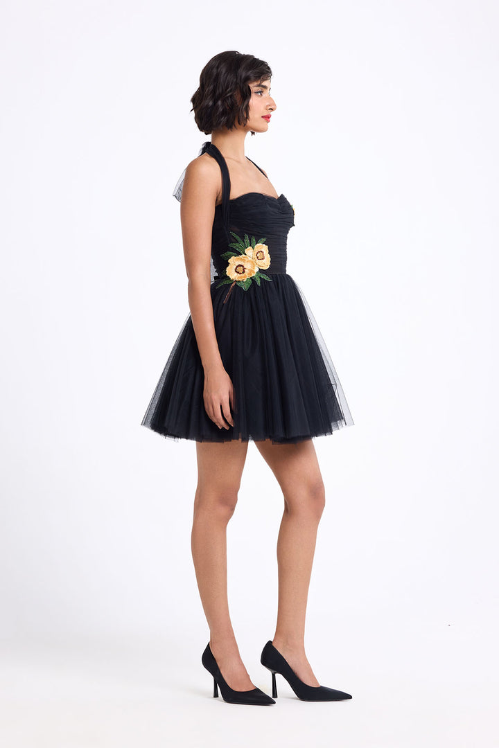 HALTER NECK CORSETTED MINI