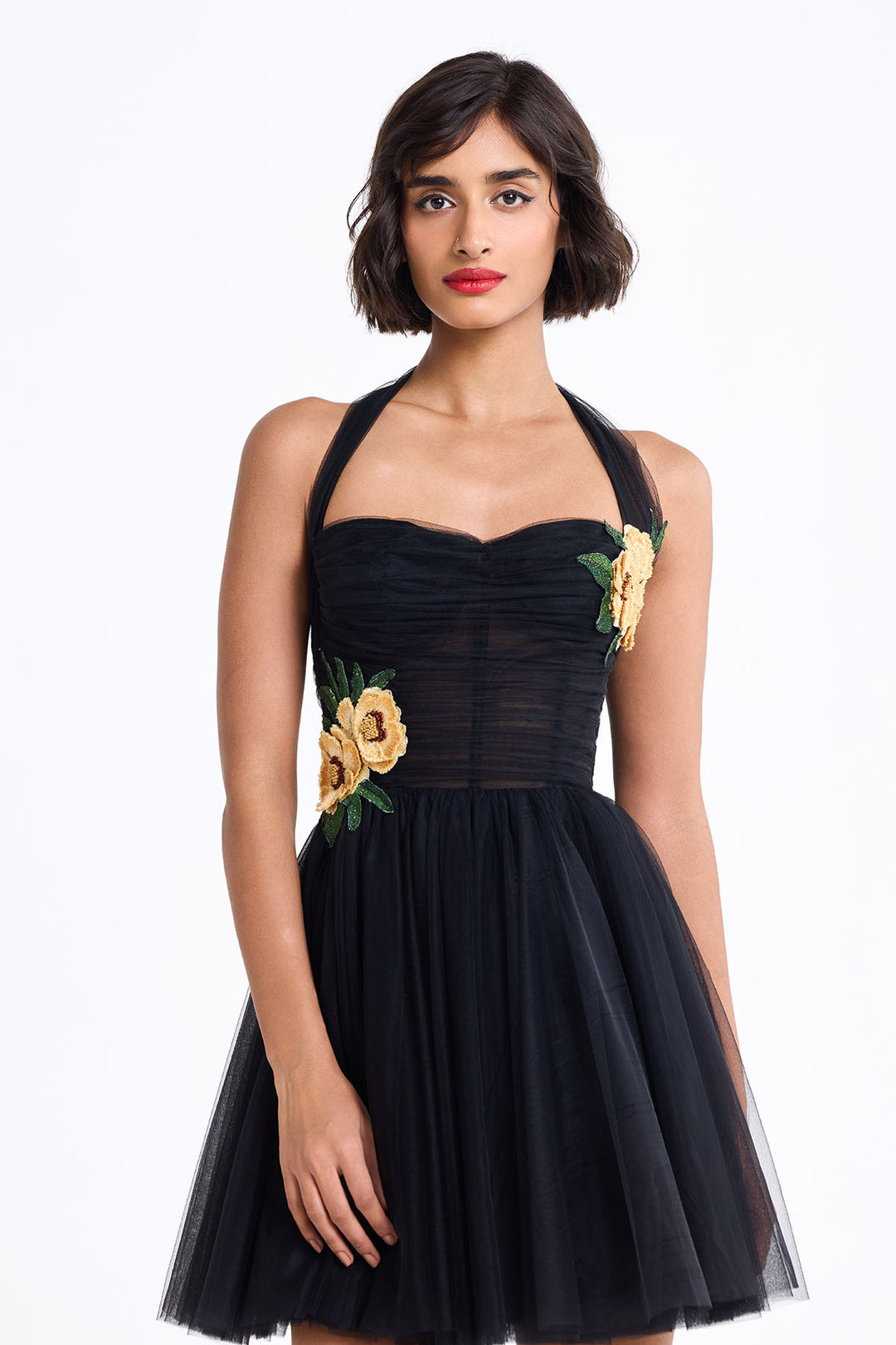 HALTER NECK CORSETTED MINI