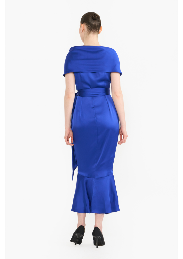 Shawl collar wrap dress