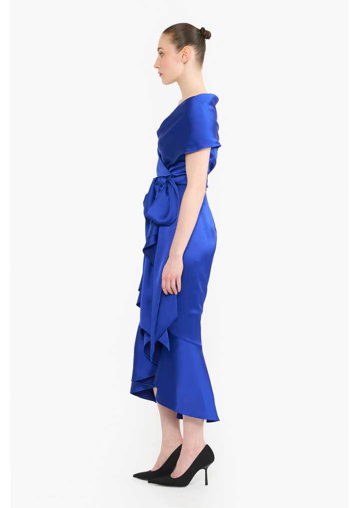Shawl collar wrap dress