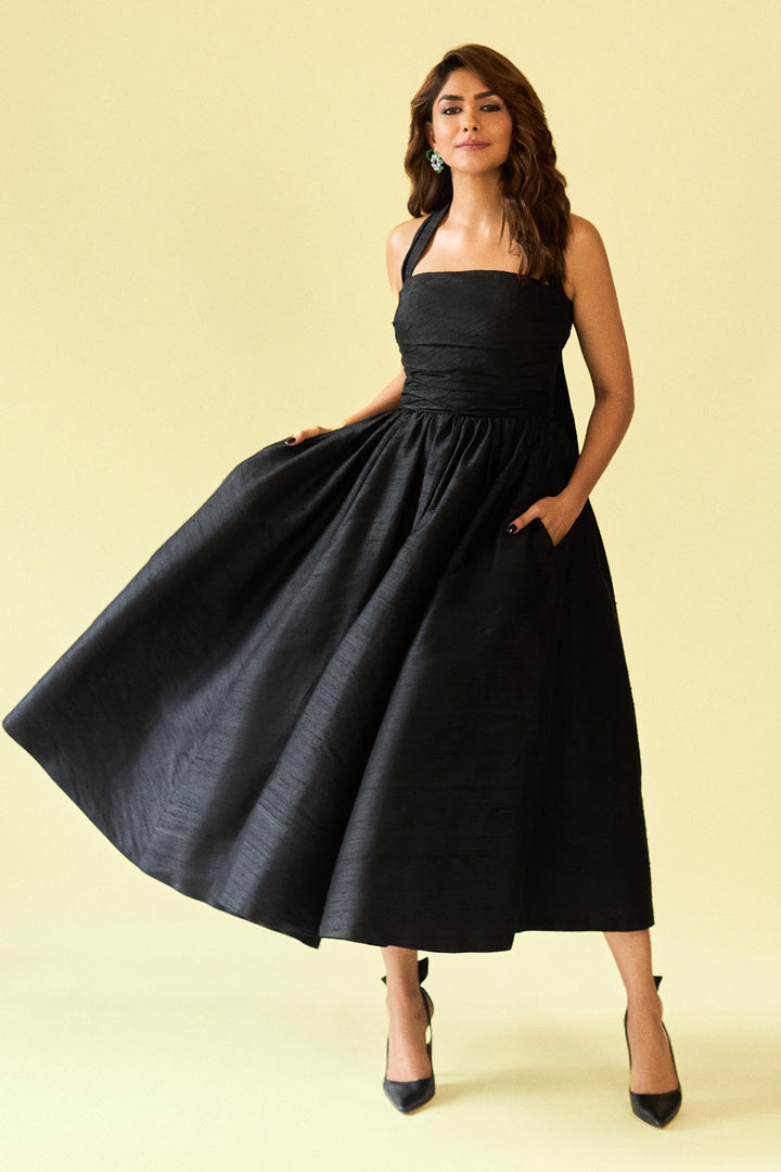 Halter neck midi dress