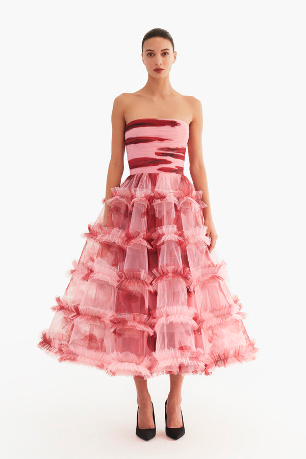 Strapless tube midi