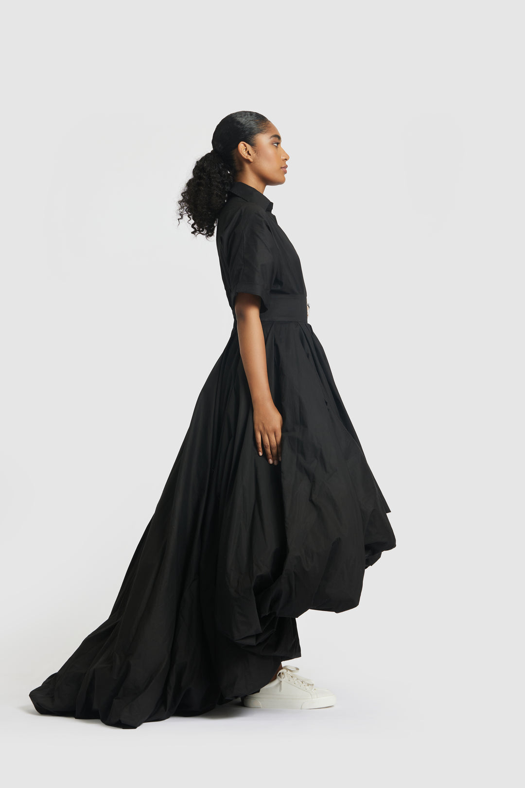 black high low shirt dress Bubble Hem High Low Shirt Dress