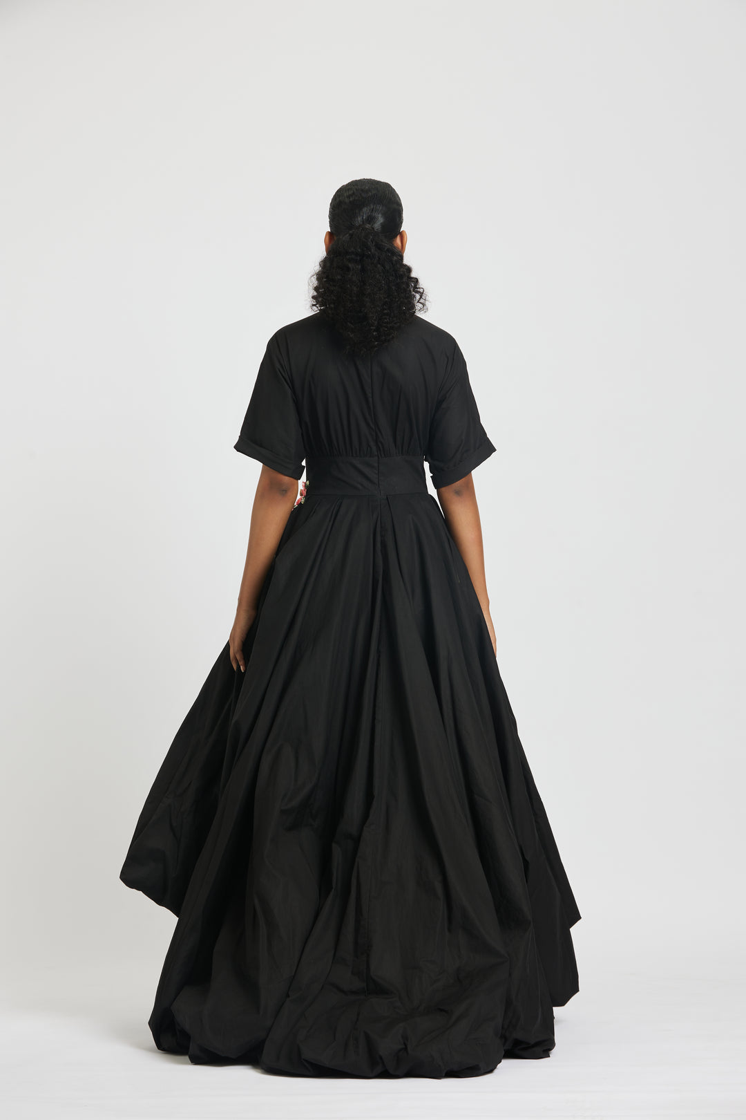 black high low shirt dress Black Cotton High Low Shirt Dress Gauri and Nainika