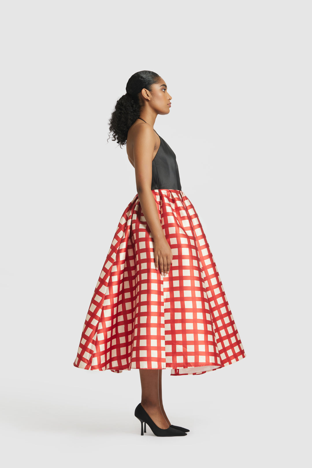 Red Gingham Check Midi Dress – Gauri and Nainika