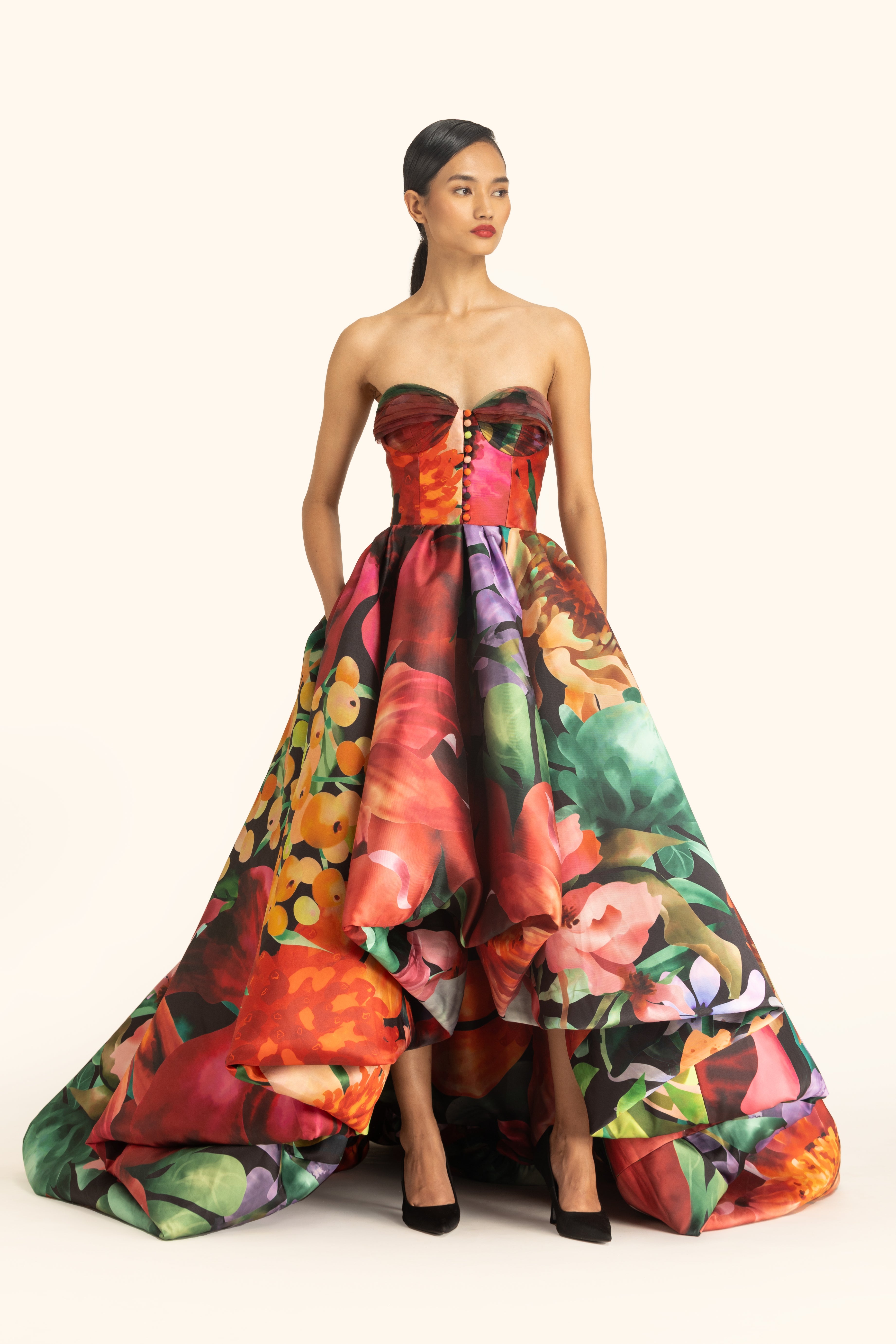 Kids Red Net Designer Gown Online in India | Couture Gowns for Kids Online  – www.liandli.in