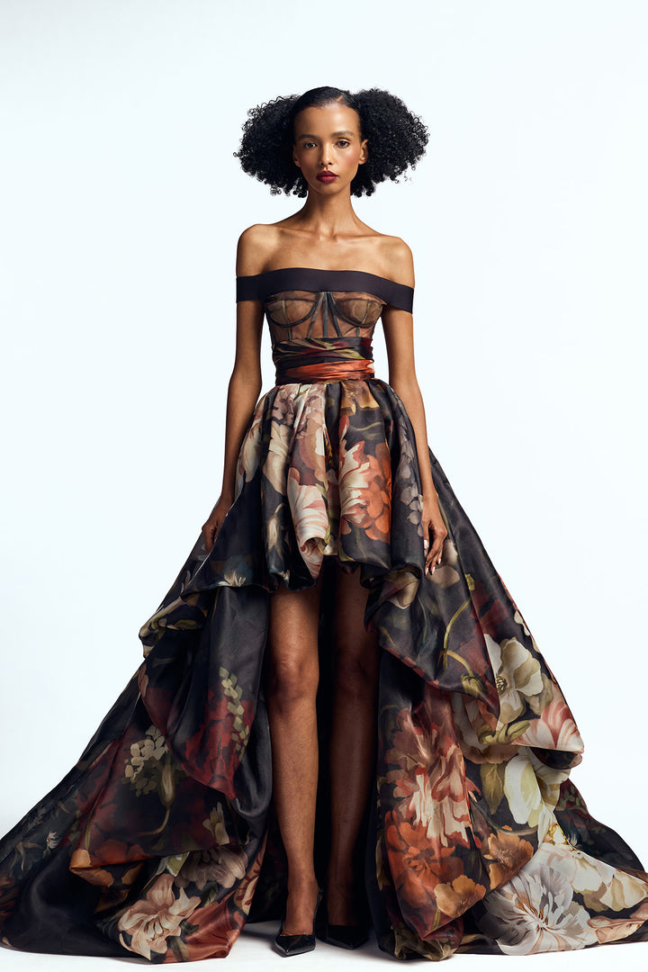 HIGH LOW BALLOON GOWN