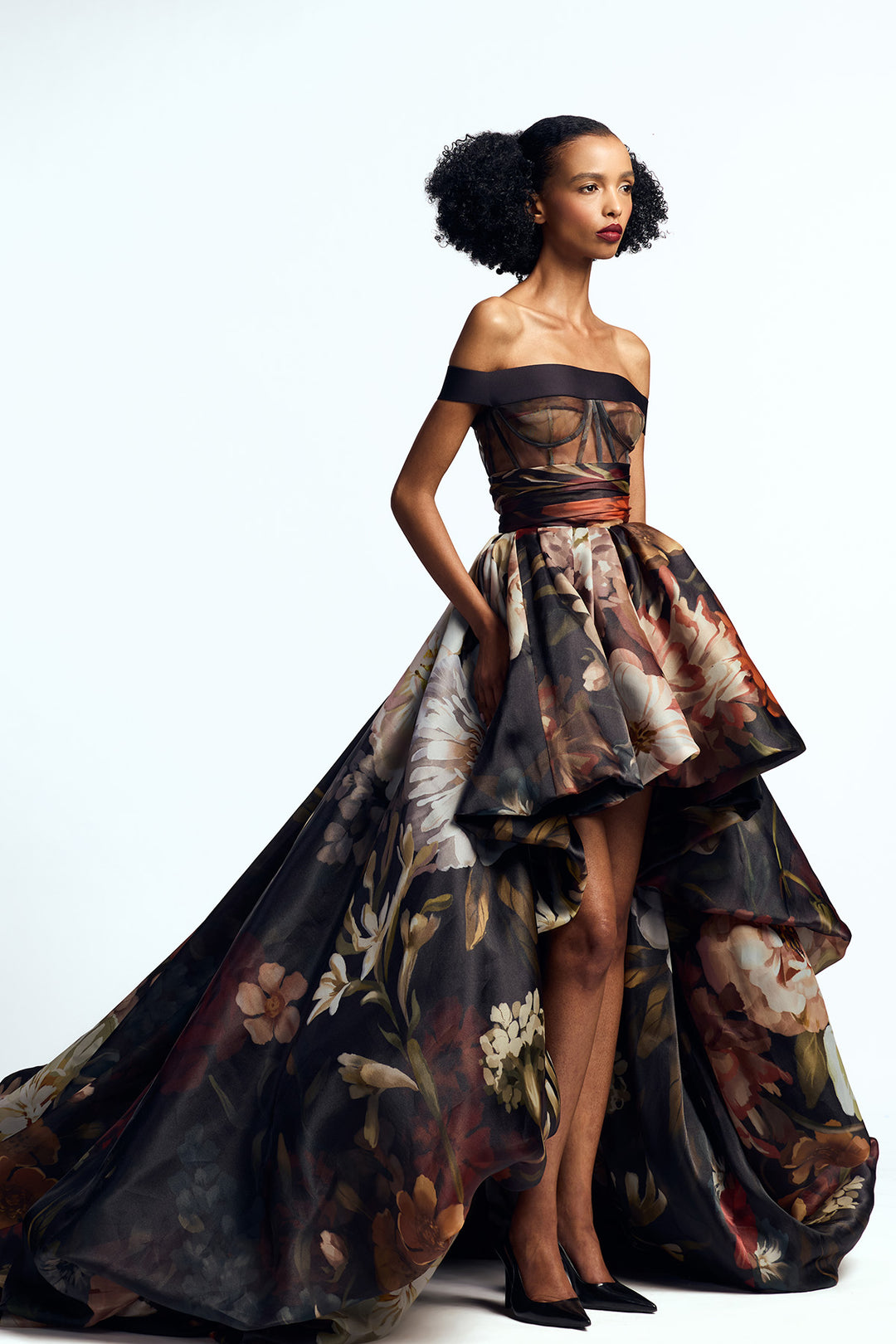 HIGH LOW BALLOON GOWN