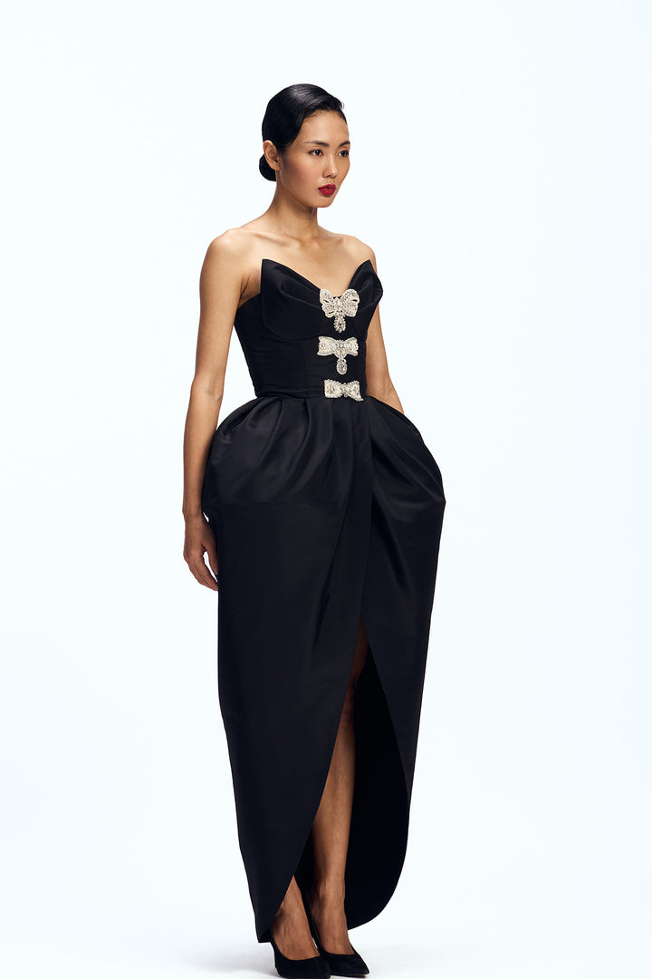 SCULPTED STRAPLESS DRESS