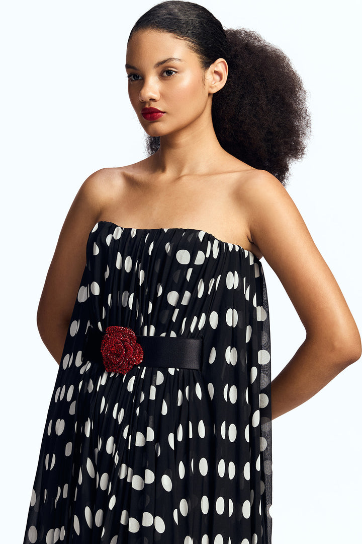 STRAPLESS BALLOON MAXI DRESS